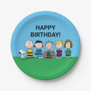Peanuts Friends In A Row Paper Plate