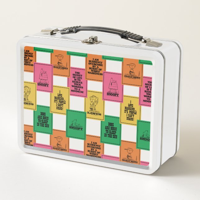 Peanuts | Fun Colorblock Pattern Metal Lunch Box (Front)