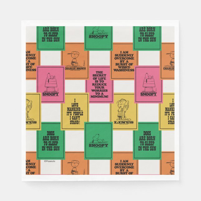 Peanuts | Fun Colorblock Pattern Napkin (Front)