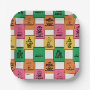 Peanuts   Fun Colorblock Pattern Paper Plate