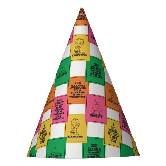 Peanuts | Fun Colorblock Pattern Party Hat (Front)