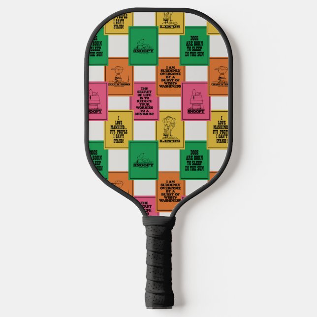 Peanuts | Fun Colorblock Pattern Pickleball Paddle (Front)
