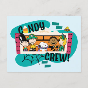 Peanuts Gang Candy Crew Halloween Postcard