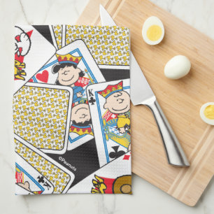 Peanuts Gang Card Deck Pattern Kitchen Towel