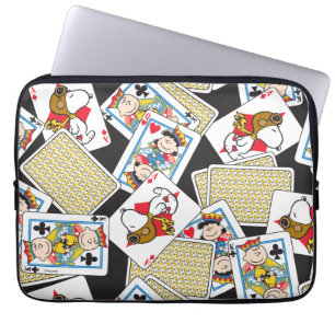 Peanuts Gang Card Deck Pattern Laptop Sleeve