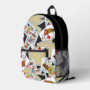 Peanuts Gang Card Deck Pattern Printed Backpack