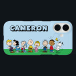 Peanuts Gang Group Lineup iPhone 16 Case<br><div class="desc">Check out this lineup of the Peanuts gang together,  featuring Schroeder and Lucy,  Linus with his blanket,  Charlie Brown and his sister Sally,  Pigpen,  Franklin watching Snoopy dance,  and Woodstock flying overhead.</div>