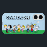 Peanuts Gang Group Lineup iPhone 16 Case<br><div class="desc">Check out this lineup of the Peanuts gang together,  featuring Schroeder and Lucy,  Linus with his blanket,  Charlie Brown and his sister Sally,  Pigpen,  Franklin watching Snoopy dance,  and Woodstock flying overhead.</div>