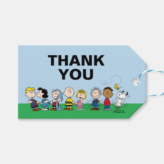 Peanuts Gang Group Lineup Gift Tags (Front (Horizontal))