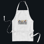 Peanuts Gang Group Lineup Standard Apron<br><div class="desc">Check out this lineup of the Peanuts gang together,  featuring Schroeder and Lucy,  Linus with his blanket,  Charlie Brown and his sister Sally,  Pigpen,  Franklin watching Snoopy dance,  and Woodstock flying overhead.</div>