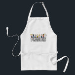 Peanuts Gang Group Lineup Standard Apron<br><div class="desc">Check out this lineup of the Peanuts gang together,  featuring Schroeder and Lucy,  Linus with his blanket,  Charlie Brown and his sister Sally,  Pigpen,  Franklin watching Snoopy dance,  and Woodstock flying overhead.</div>
