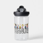 Peanuts Gang Group Lineup Water Bottle<br><div class="desc">Check out this lineup of the Peanuts gang together,  featuring Schroeder and Lucy,  Linus with his blanket,  Charlie Brown and his sister Sally,  Pigpen,  Franklin watching Snoopy dance,  and Woodstock flying overhead.</div>