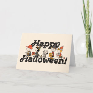 Peanuts Gang Happy Halloween Parade Card