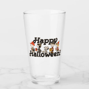 Peanuts Gang Happy Halloween Parade Glass