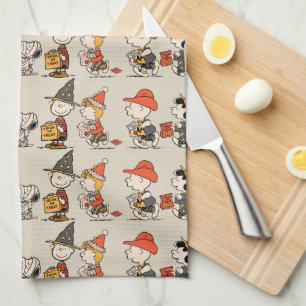 Peanuts Gang Happy Halloween Parade Kitchen Towel