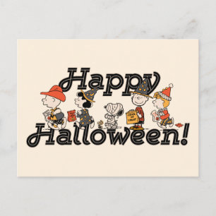 Peanuts Gang Happy Halloween Parade Postcard