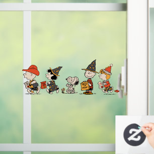 Peanuts Gang Happy Halloween Parade Window Cling