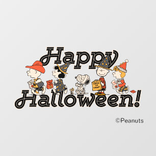 Peanuts Gang Happy Halloween Parade Window Cling