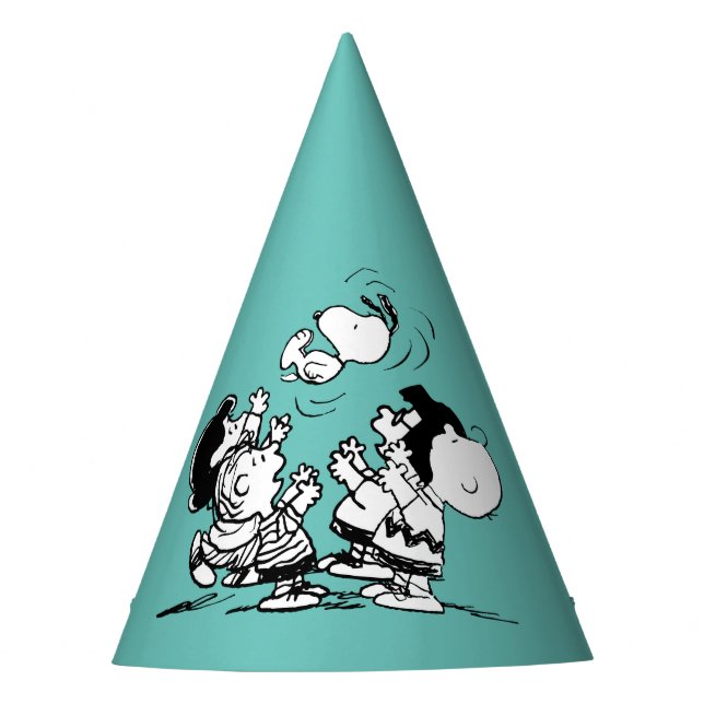 Peanuts Gang Lifting Snoopy Party Hat (Front)
