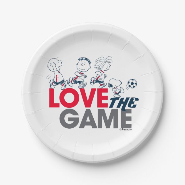 Peanuts Gang - Love The Game Paper Plate (Front)