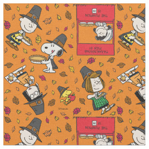 Peanuts Gang Pilgrim Thanksgiving Fabric