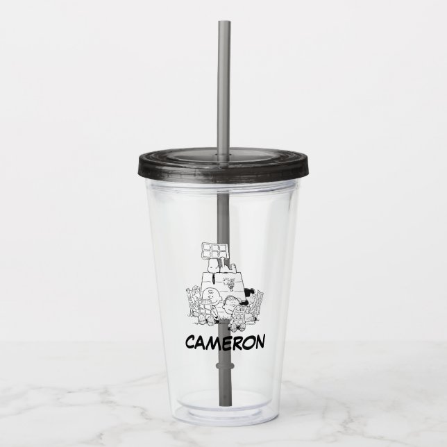 Peanuts Gang Reading Comics Acrylic Tumbler (Front)