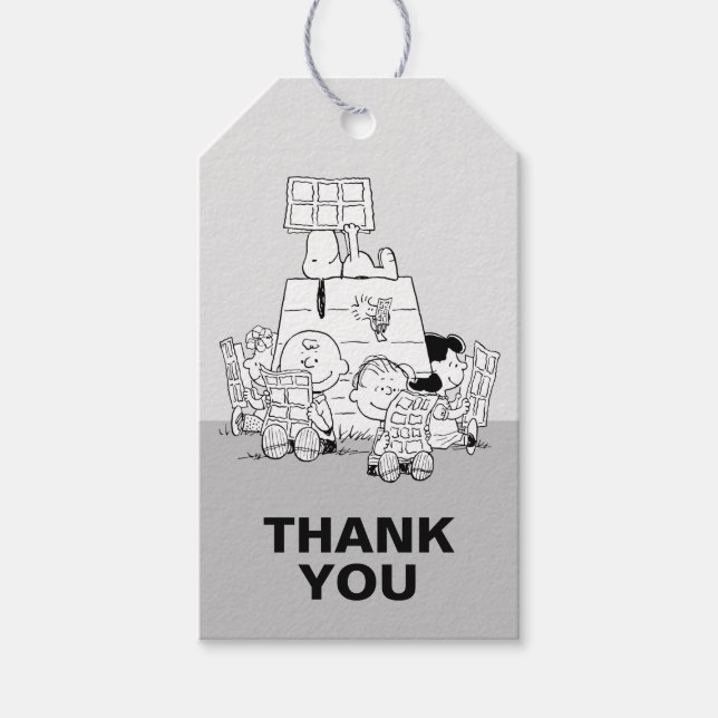 Peanuts Gang Reading Comics Gift Tags (Front)