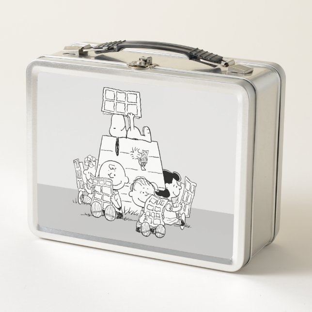 Peanuts Gang Reading Comics Metal Lunch Box (Front)