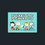 Peanuts Gang Sitting Together Canvas Print<br><div class="desc">Check out Lucy,  Charlie Brown,  Snoopy,  Sally,  and Linus sitting together in a row.</div>