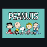 Peanuts Gang Sitting Together Poster<br><div class="desc">Check out Lucy,  Charlie Brown,  Snoopy,  Sally,  and Linus sitting together in a row.</div>