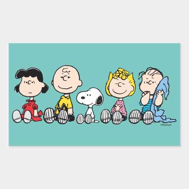 Peanuts Gang Sitting Together Sticker (Front)