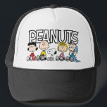 Peanuts Gang Sitting Together Trucker Hat<br><div class="desc">Check out Lucy,  Charlie Brown,  Snoopy,  Sally,  and Linus sitting together in a row.</div>