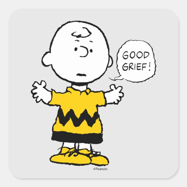 Peanuts | Good Grief Charlie Brown Square Sticker (Front)
