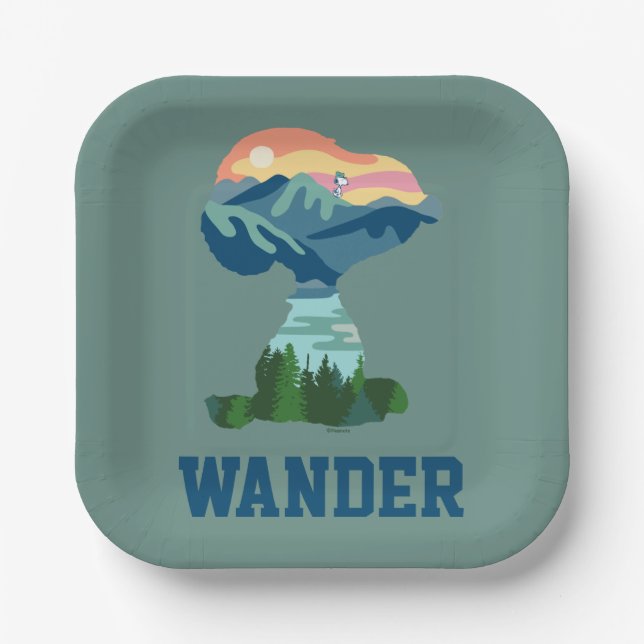 Peanuts | Great Outdoor Snoopy Portrait Paper Plate (Front)