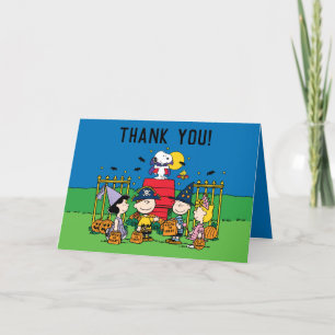 Peanuts Halloween Birthday Party Thank You Card