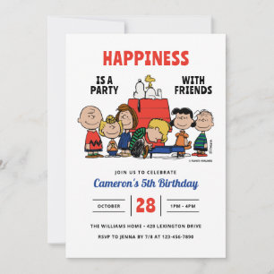 Peanuts Happiness Is A Party Birthday Invitation