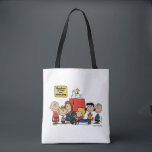 Peanuts | Happiness is Being One of the Gang Tote Bag<br><div class="desc">Happiness is indeed being part of the Peanuts gang,  as depicted in the beloved comic strip and its various adaptations. The Peanuts characters,  despite their flaws and struggles,  find joy in their close-knit friendships and shared experiences.</div>