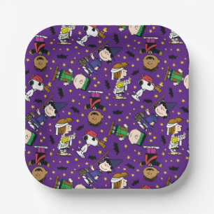 Peanuts   Happy Halloween Pattern Paper Plate