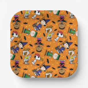 Peanuts   Happy Halloween Pattern Paper Plate