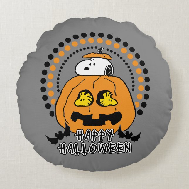 Peanuts | Happy Halloween Round Pillow (Front)