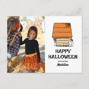 Peanuts Happy Halloween Snoopy Doghouse Holiday Postcard