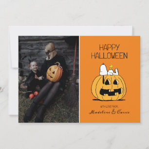 Peanuts Happy Halloween Snoopy & Jack O' Lantern Holiday Card