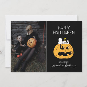 Peanuts Happy Halloween Snoopy & Jack O' Lantern Holiday Card