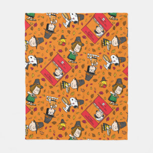 Peanuts   Happy Thanksgiving Pattern Fleece Blanket