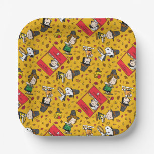 Peanuts   Happy Thanksgiving Pattern Paper Plate