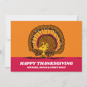 Peanuts   Happy Thanksgiving Woodstock Turkey Holiday Card