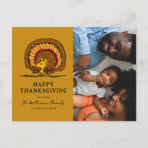 Peanuts Happy Thanksgiving Woodstock Turkey Holiday Postcard