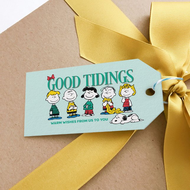 Peanuts | Holiday Good Tidings Gift Tags (Gift tag on gift)