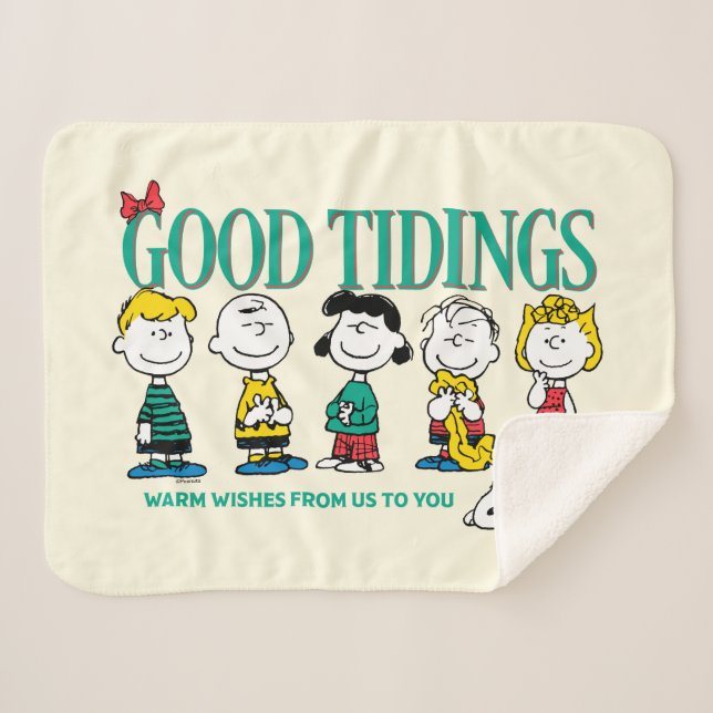 Peanuts | Holiday Good Tidings Sherpa Blanket (Front (Horizontal))