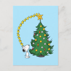 Peanuts   Holiday Tree Trimming Postcard